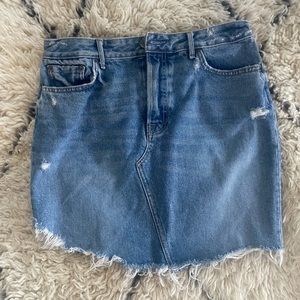 Grlfrnd Rhoda Asymmetrical Denim Miniskirt